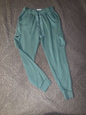 Hanes Luxe Collection Teal Green Drawstring Waist Pants